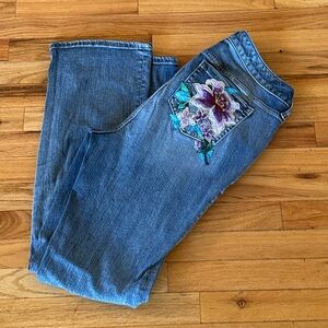 Torrid custom Embroidered Blue Jeans 18T